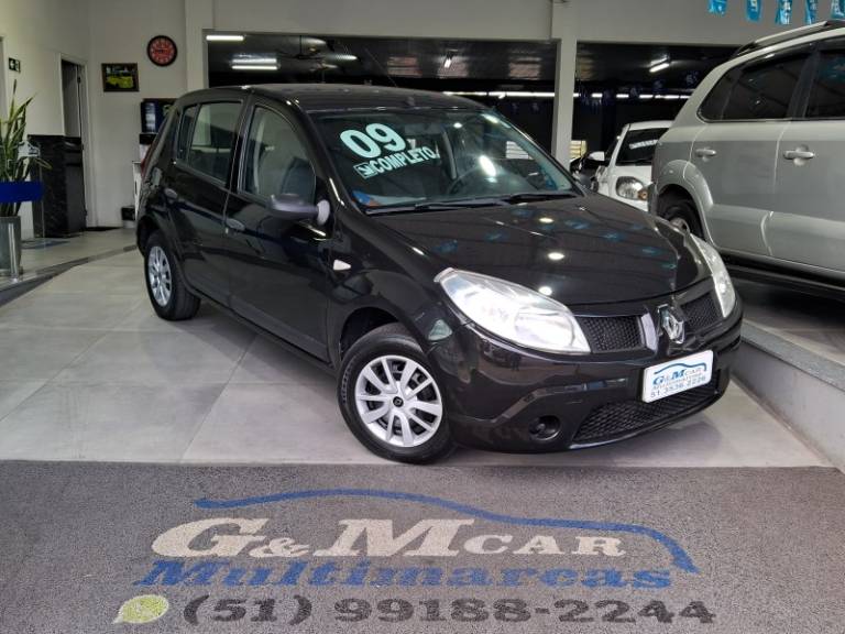 RENAULT - SANDERO - 2008/2009 - Preta - R$ 27.900,00