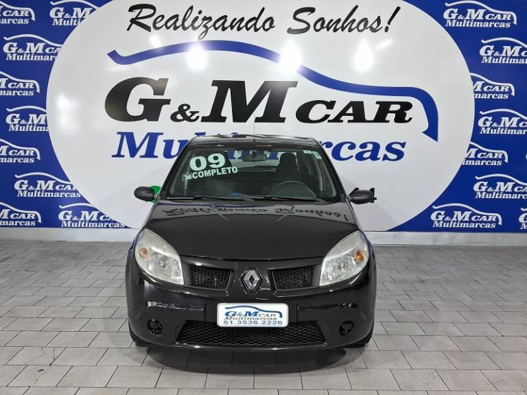 RENAULT - SANDERO - 2008/2009 - Preta - R$ 27.900,00